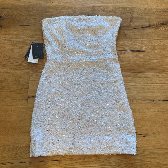 Retrofete Dresses & Skirts - Retrofete White Sequin Heather Dress